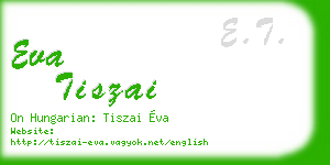 eva tiszai business card